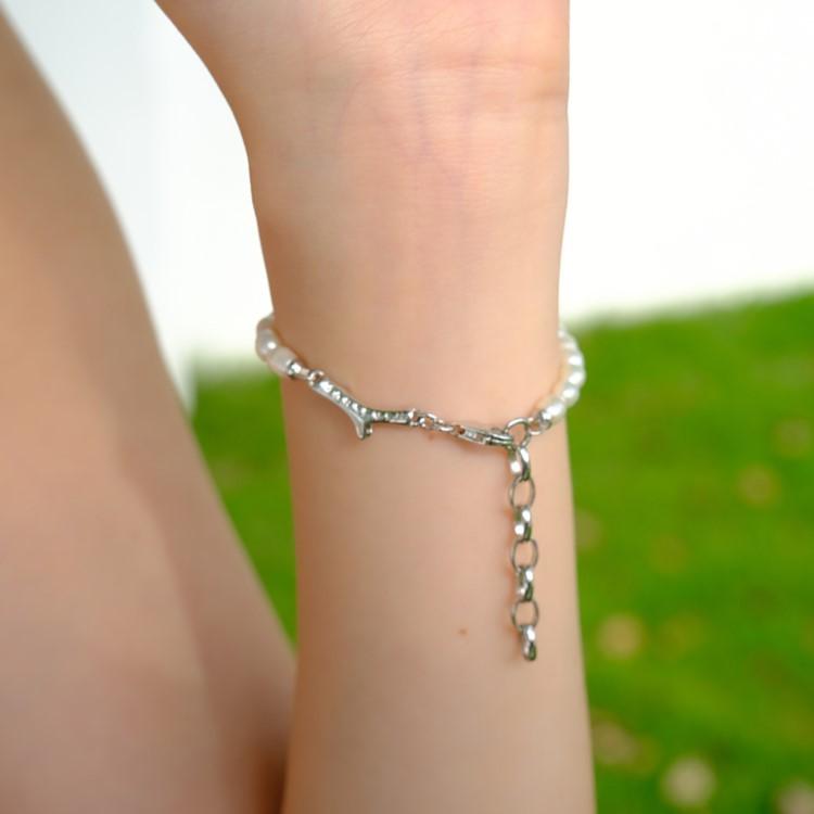 Natural Agate Peaches Pearl Bracelet - Uniqvibe