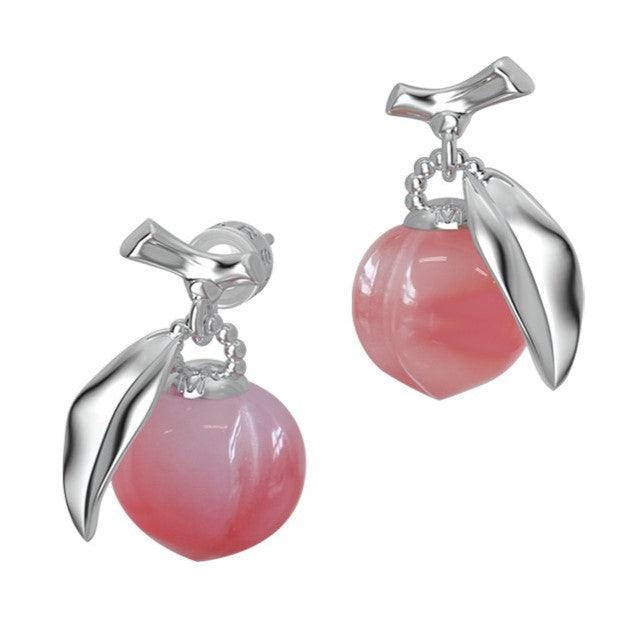 Natural Agate Single Peach Earrings - Uniqvibe