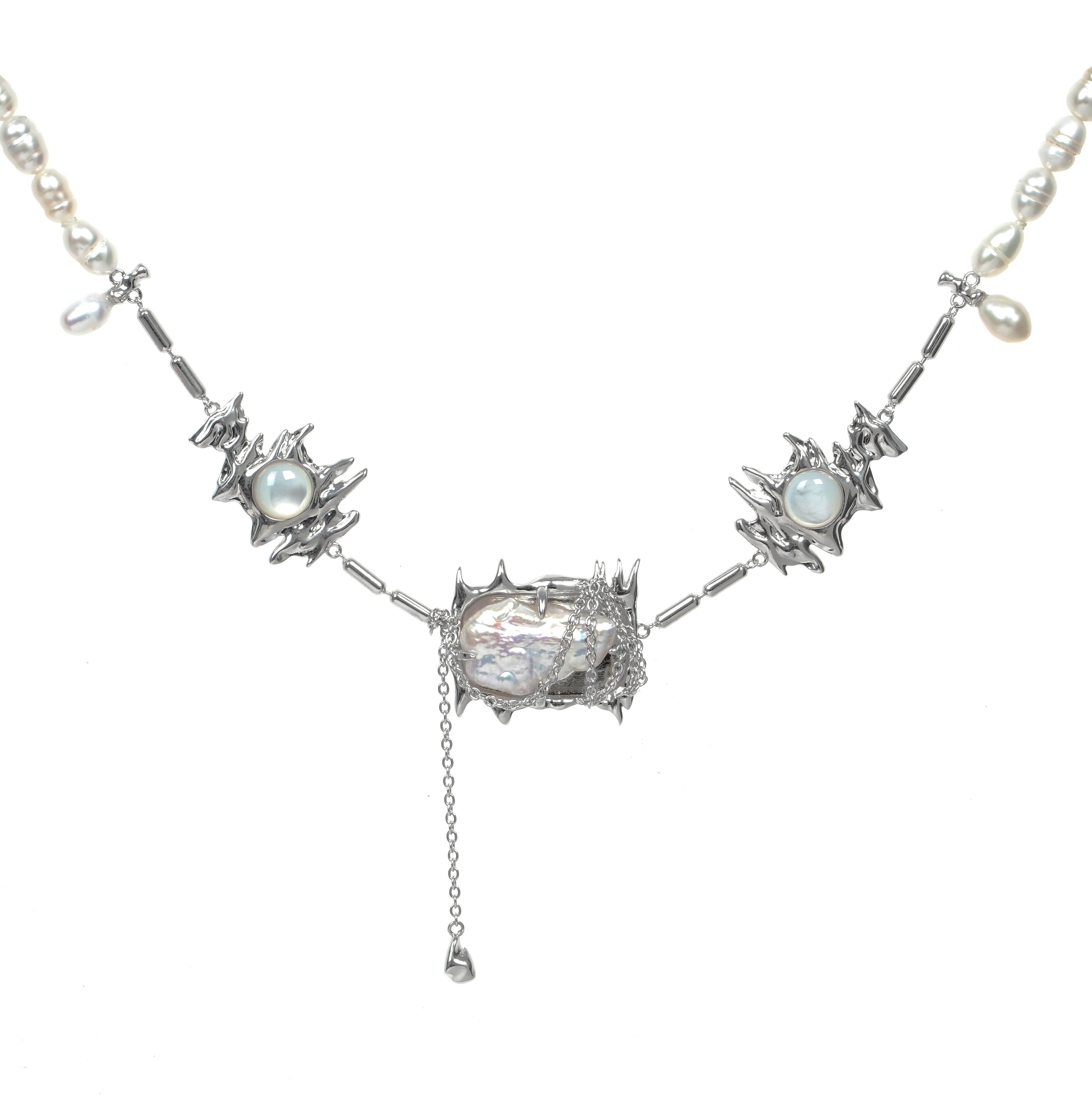 Natural Baroque Pearl and Shell Necklace - Uniqvibe