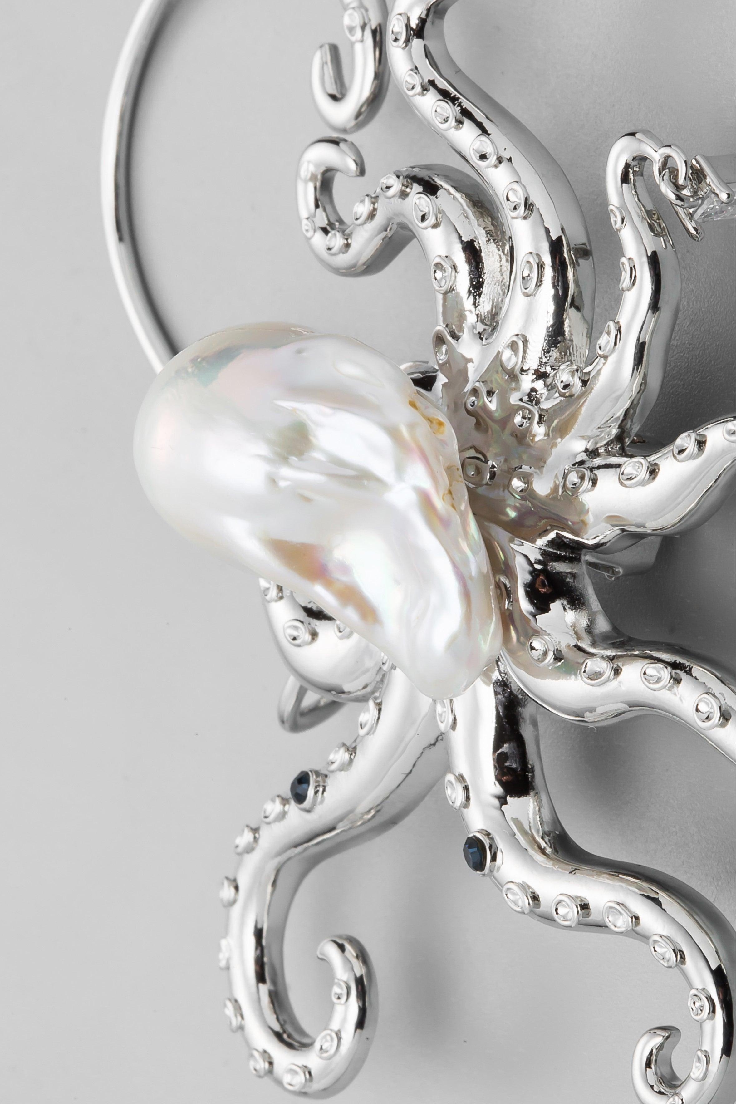 Octopus Baroque Pearl Ear Cuff - Uniqvibe