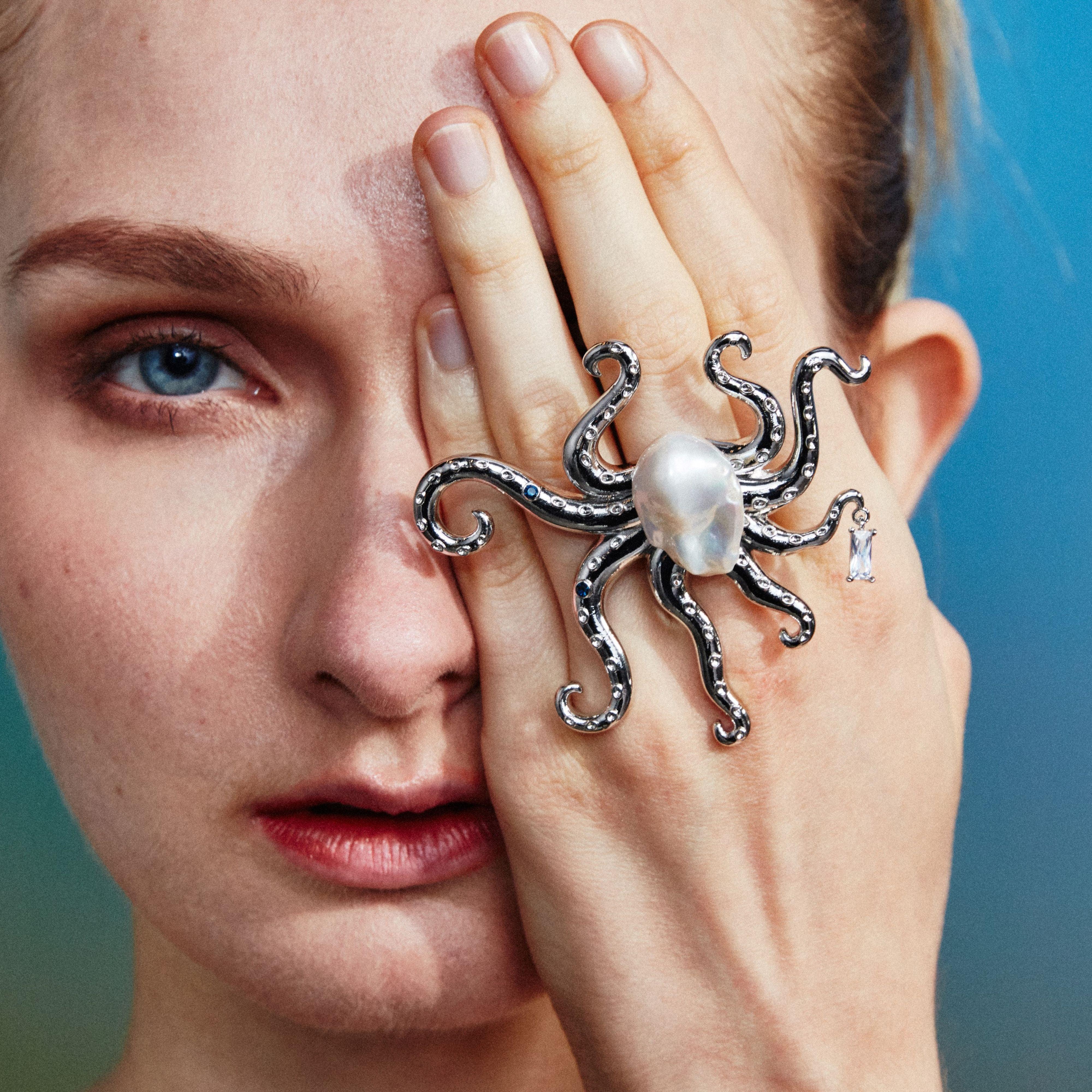 Octopus Baroque Pearl Ring - Uniqvibe