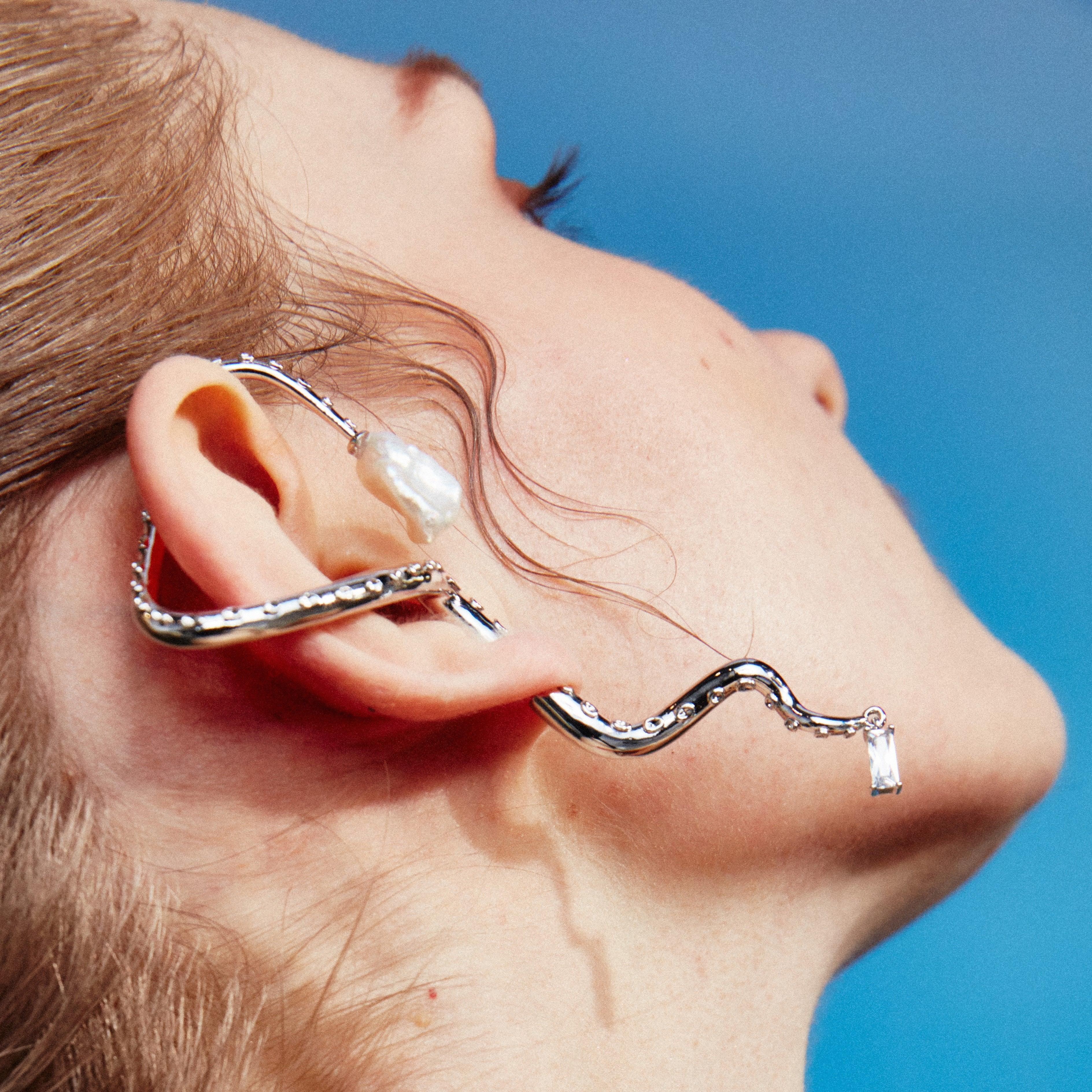 Octopus Leg Natural Baroque Pearl Earring - Uniqvibe