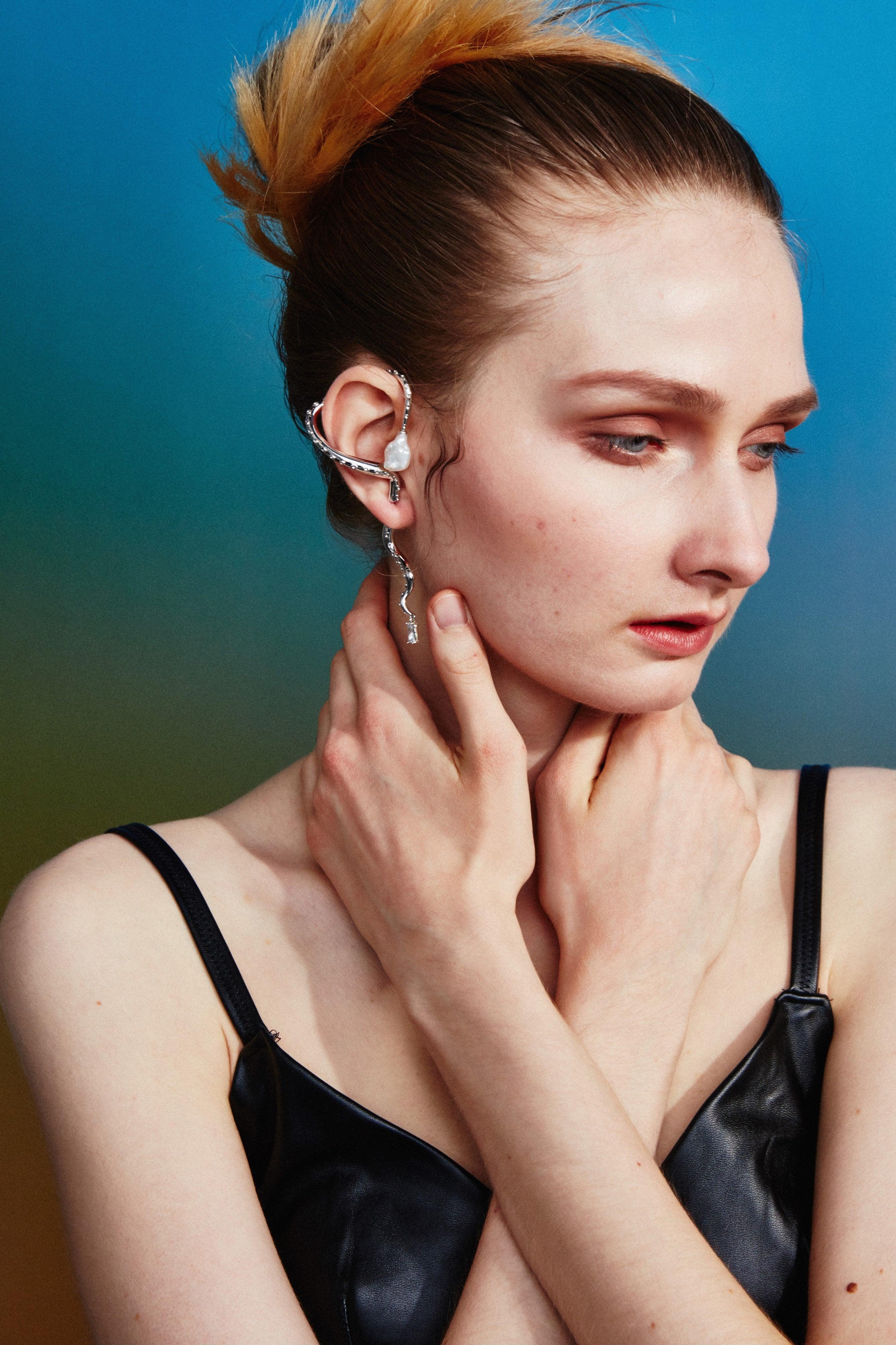 Octopus Leg Natural Baroque Pearl Earring - Uniqvibe