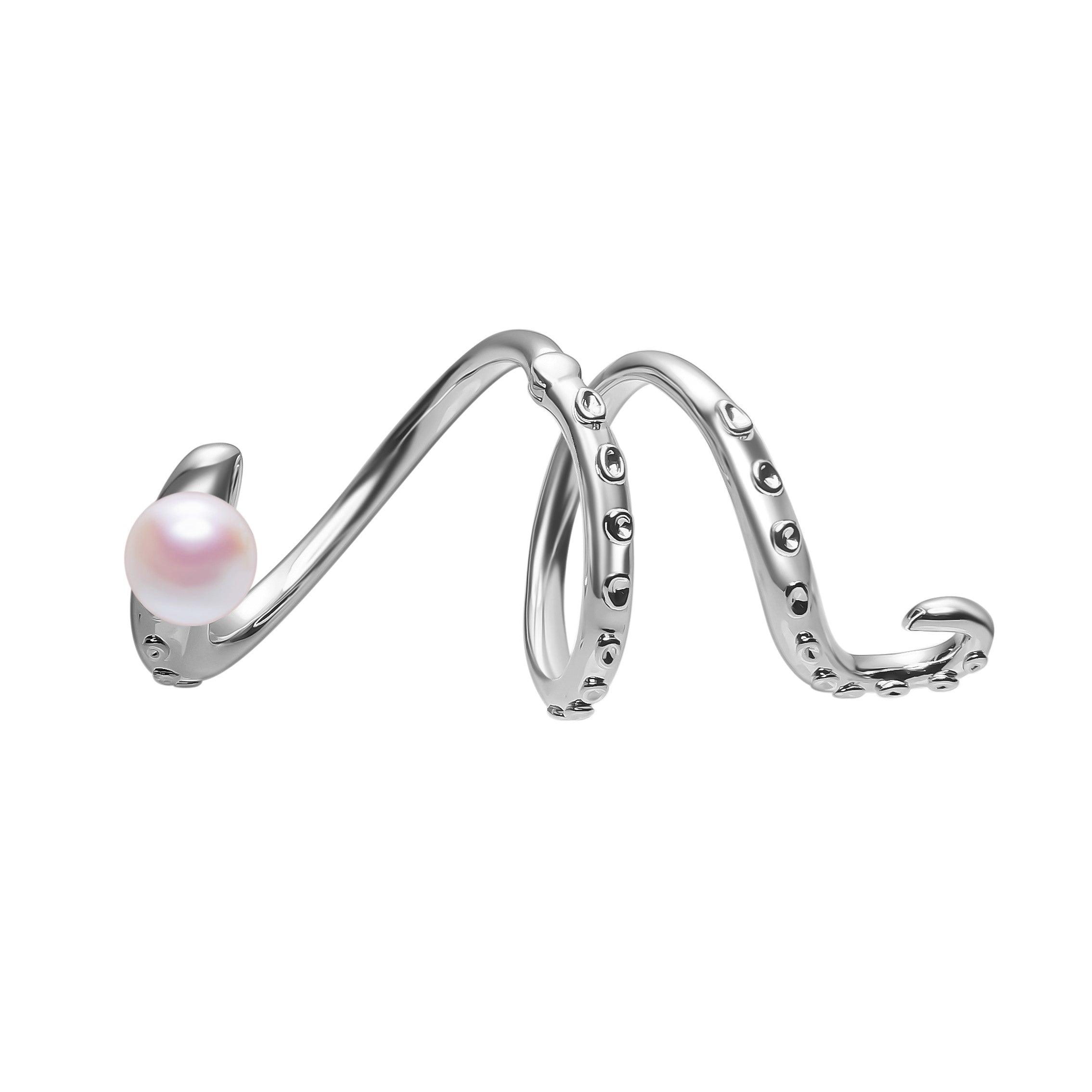 Octopus Leg Natural Baroque Pearl Ring - Uniqvibe