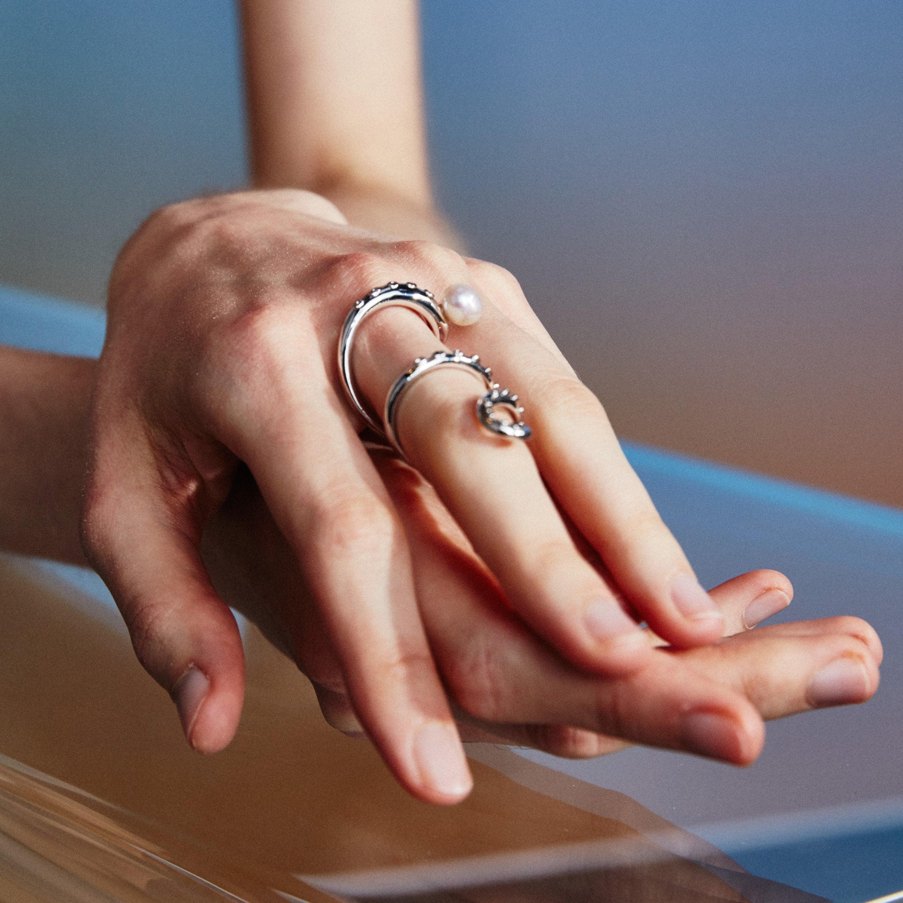 Octopus Leg Natural Baroque Pearl Ring - Uniqvibe