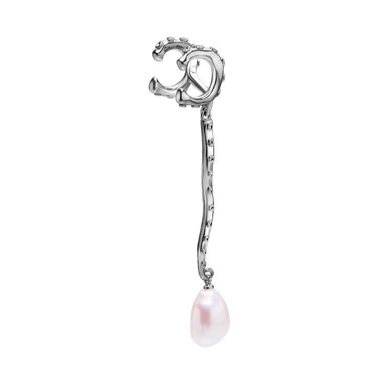 Octopus Tentacles Natural Baroque Pearls Ear Cuff - Uniqvibe