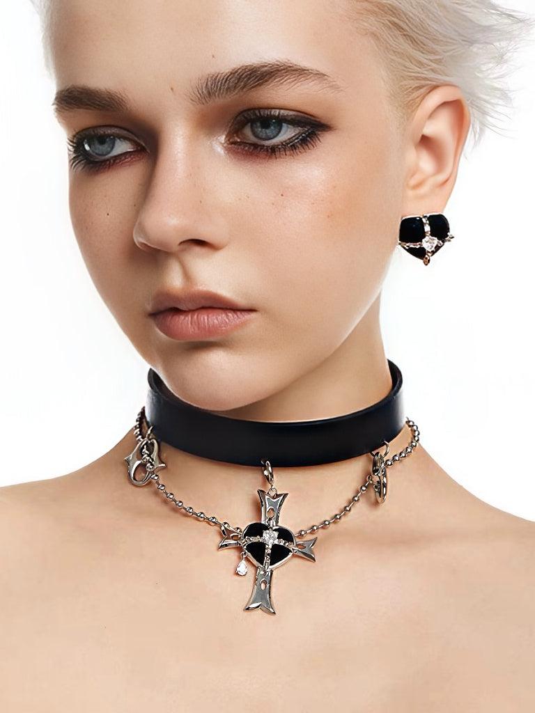 Rock Velvet Rivet Metal Belt Choker/Necklace - Uniqvibe