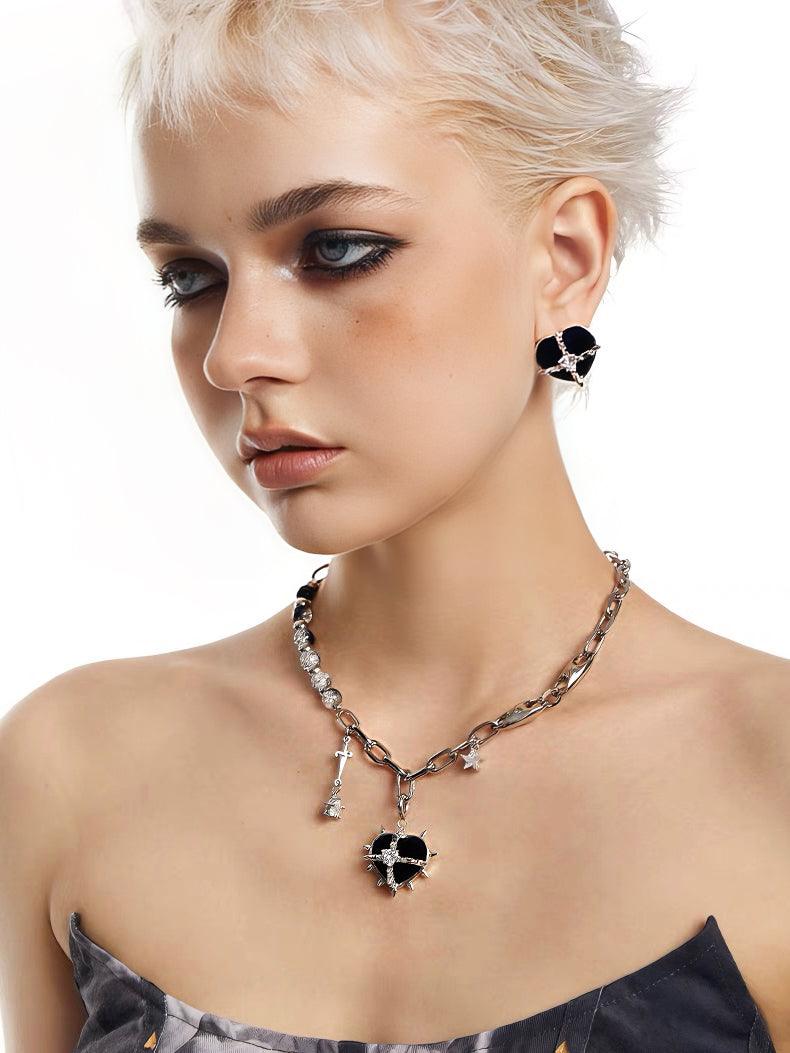 Rock Velvet Rivet Metal Heart Necklace/Waist chain - Uniqvibe