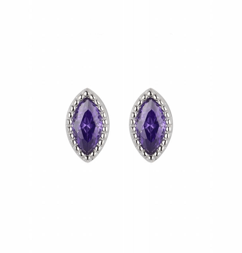 Simple Crystal Eye Sterling Silver Earrings - Uniqvibe