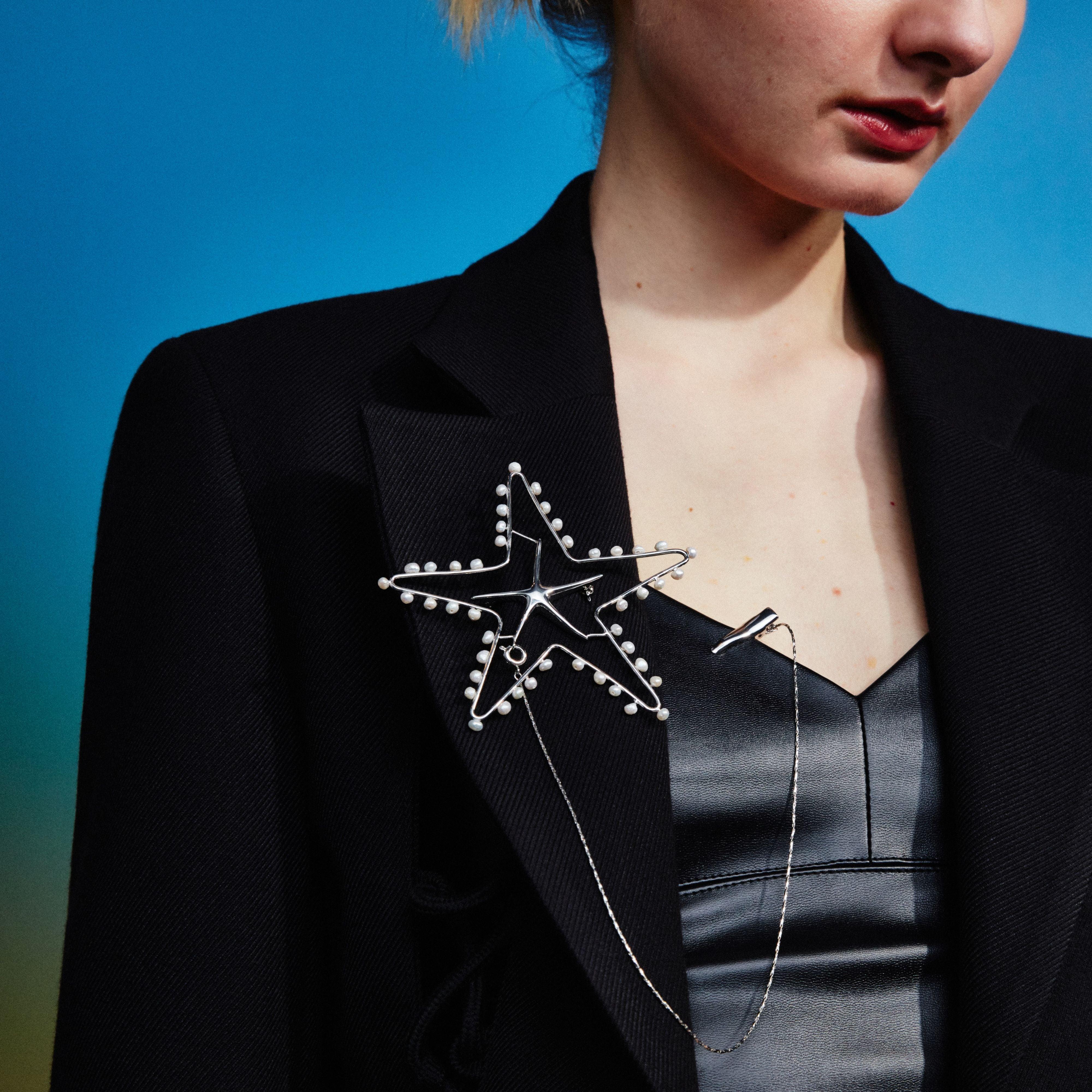 Starfish Baroque Pearl Brooch - Uniqvibe