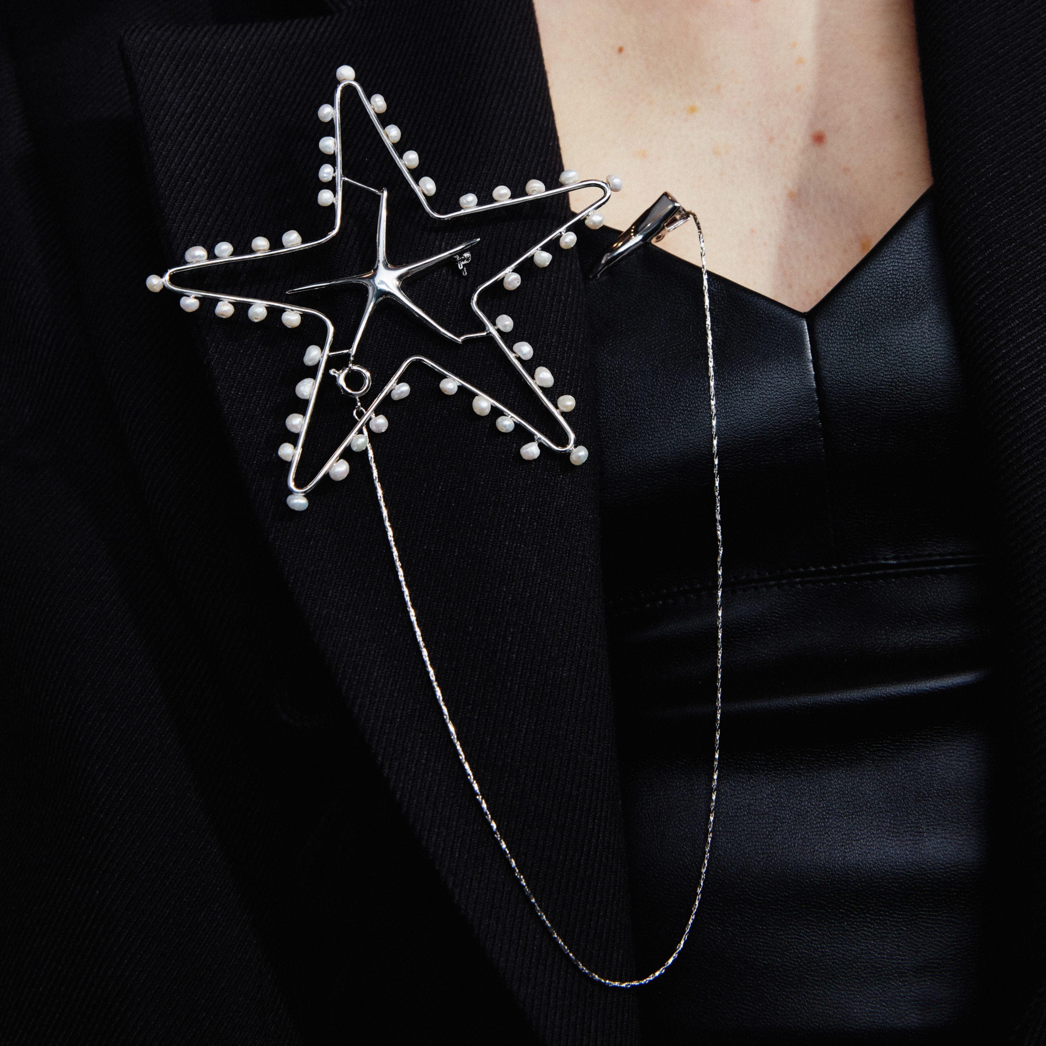 Starfish Baroque Pearl Brooch - Uniqvibe