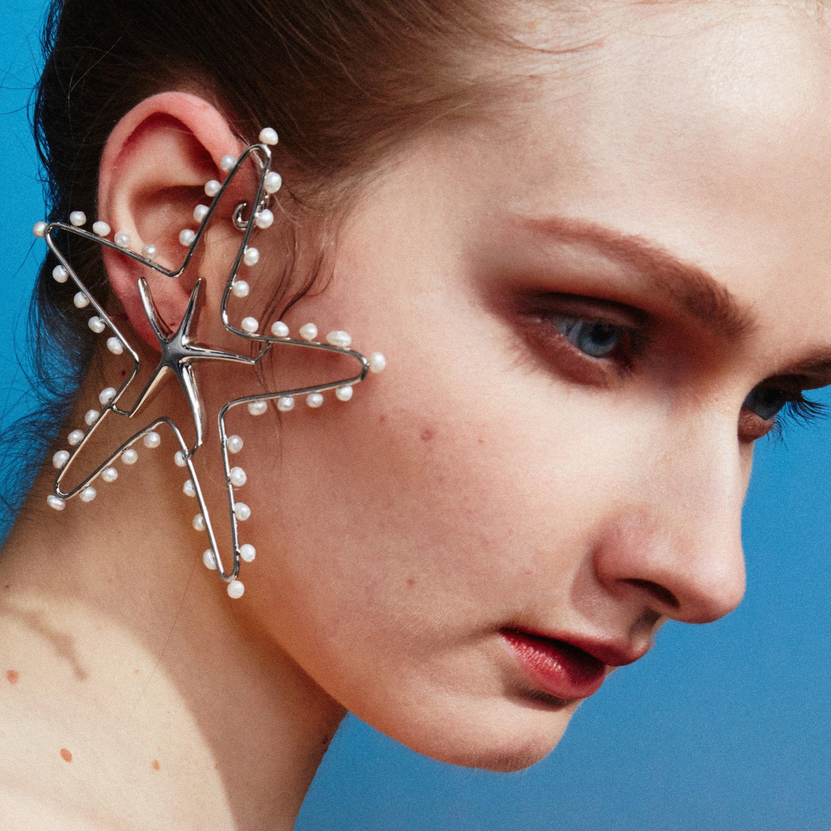 Starfish Baroque Pearl Ear Cuff - Uniqvibe
