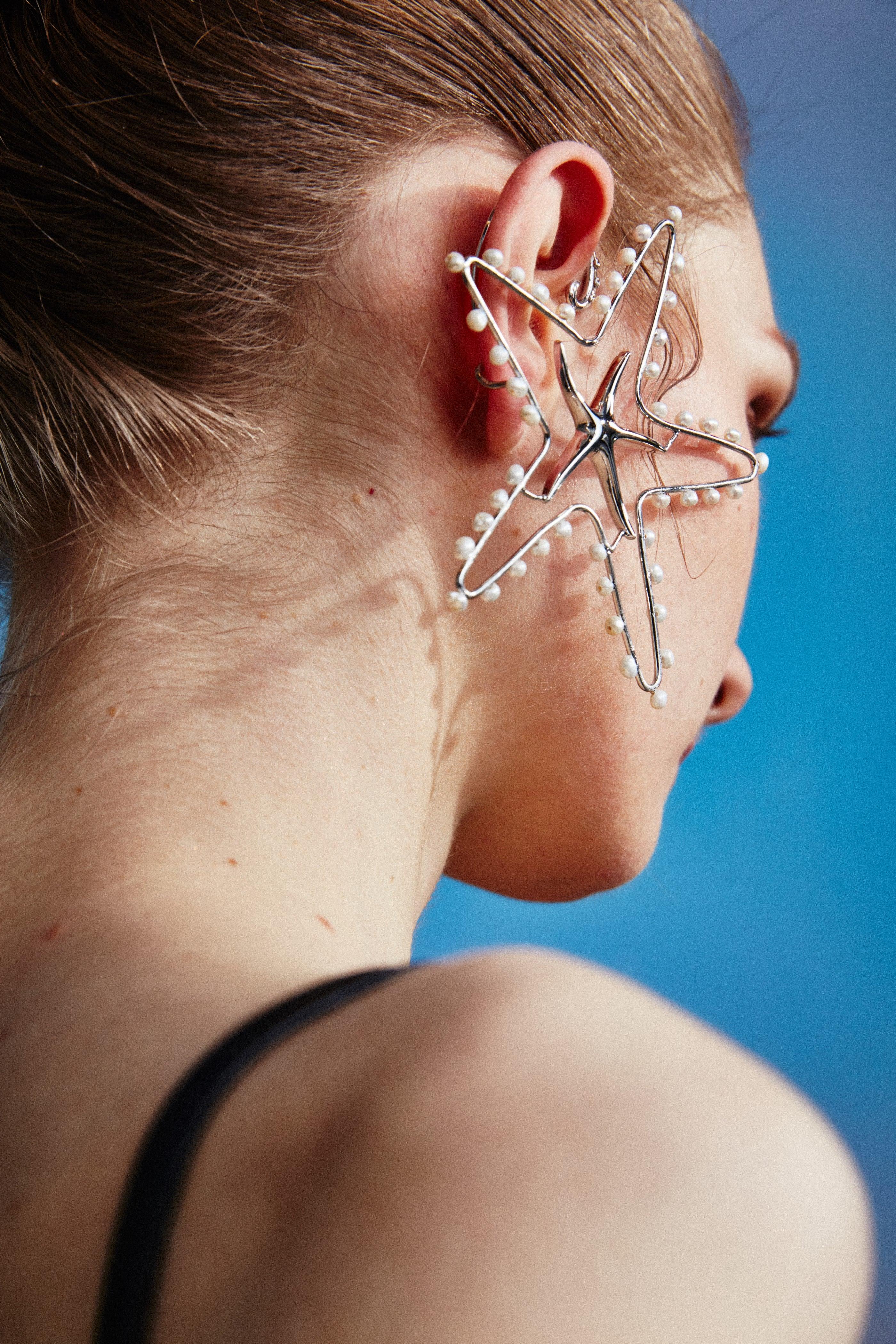 Starfish Baroque Pearl Ear Cuff - Uniqvibe