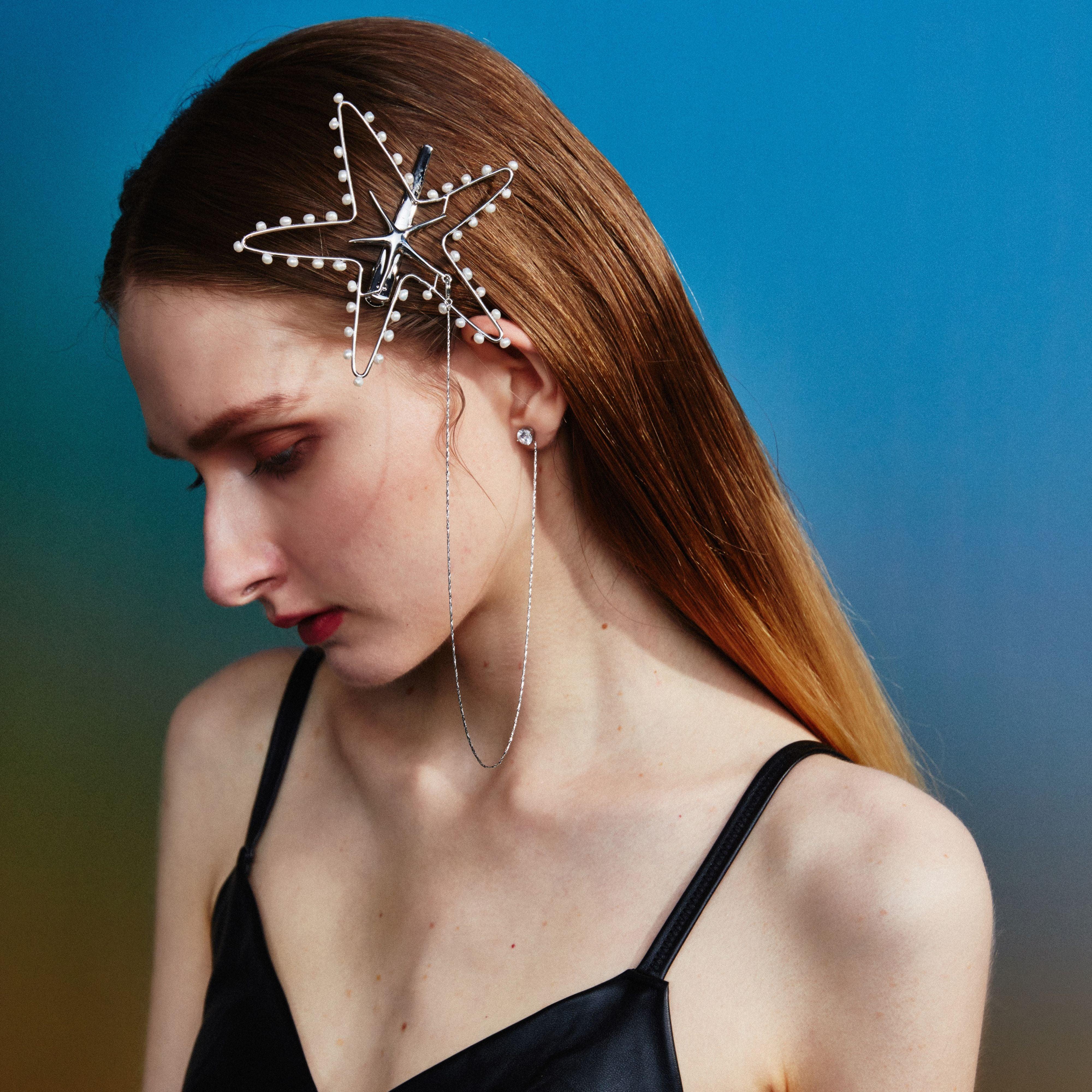 Starfish Baroque Pearl Hair Cuff - Uniqvibe