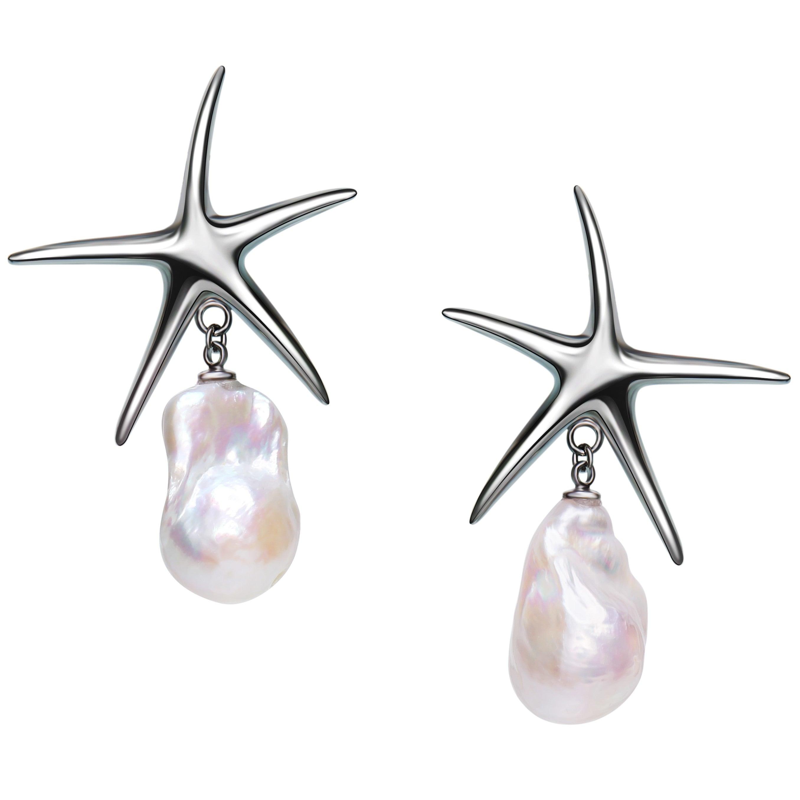Starfish Nature Baroque Pearl Earring - Uniqvibe