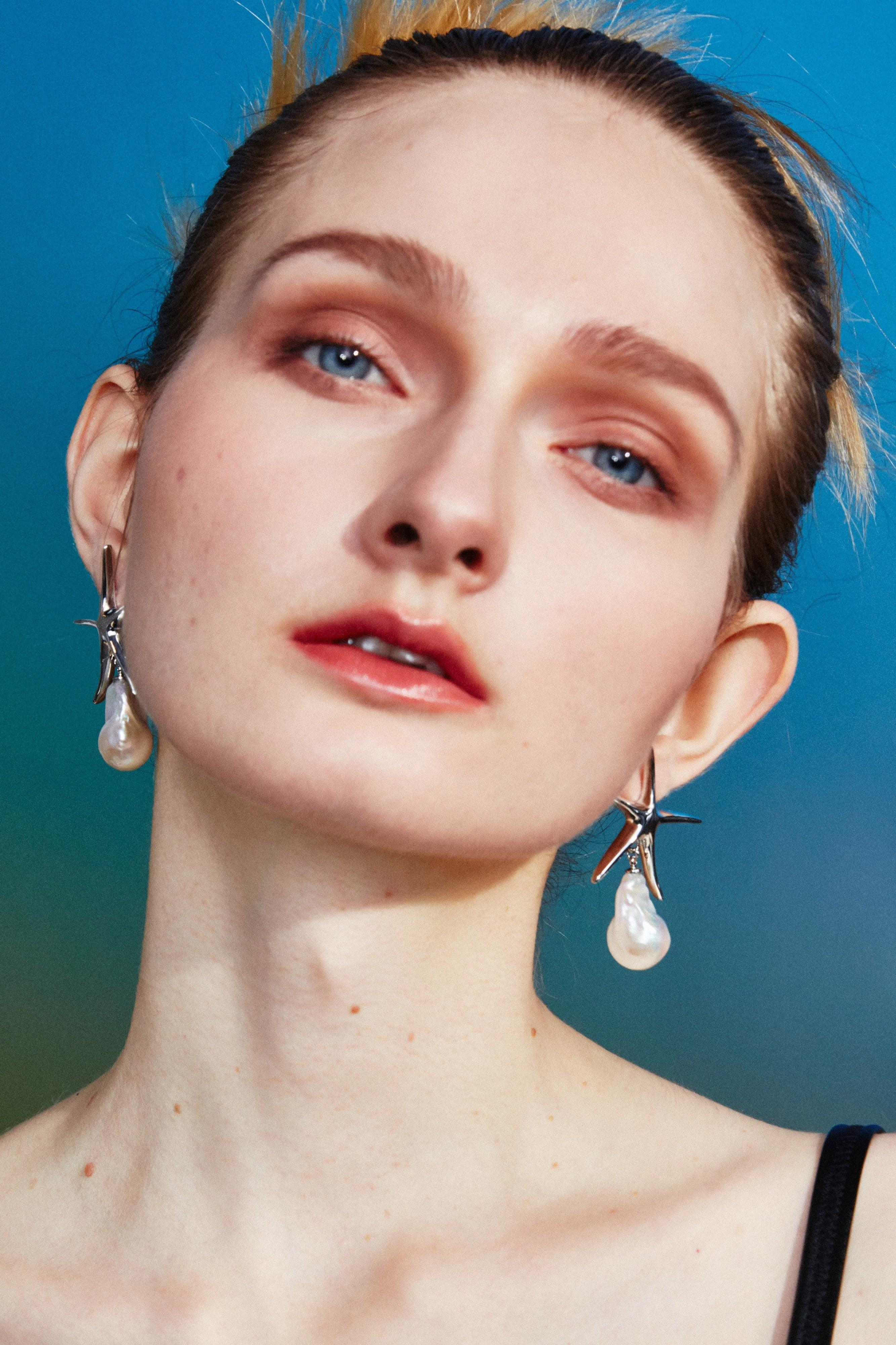 Starfish Nature Baroque Pearl Earring - Uniqvibe