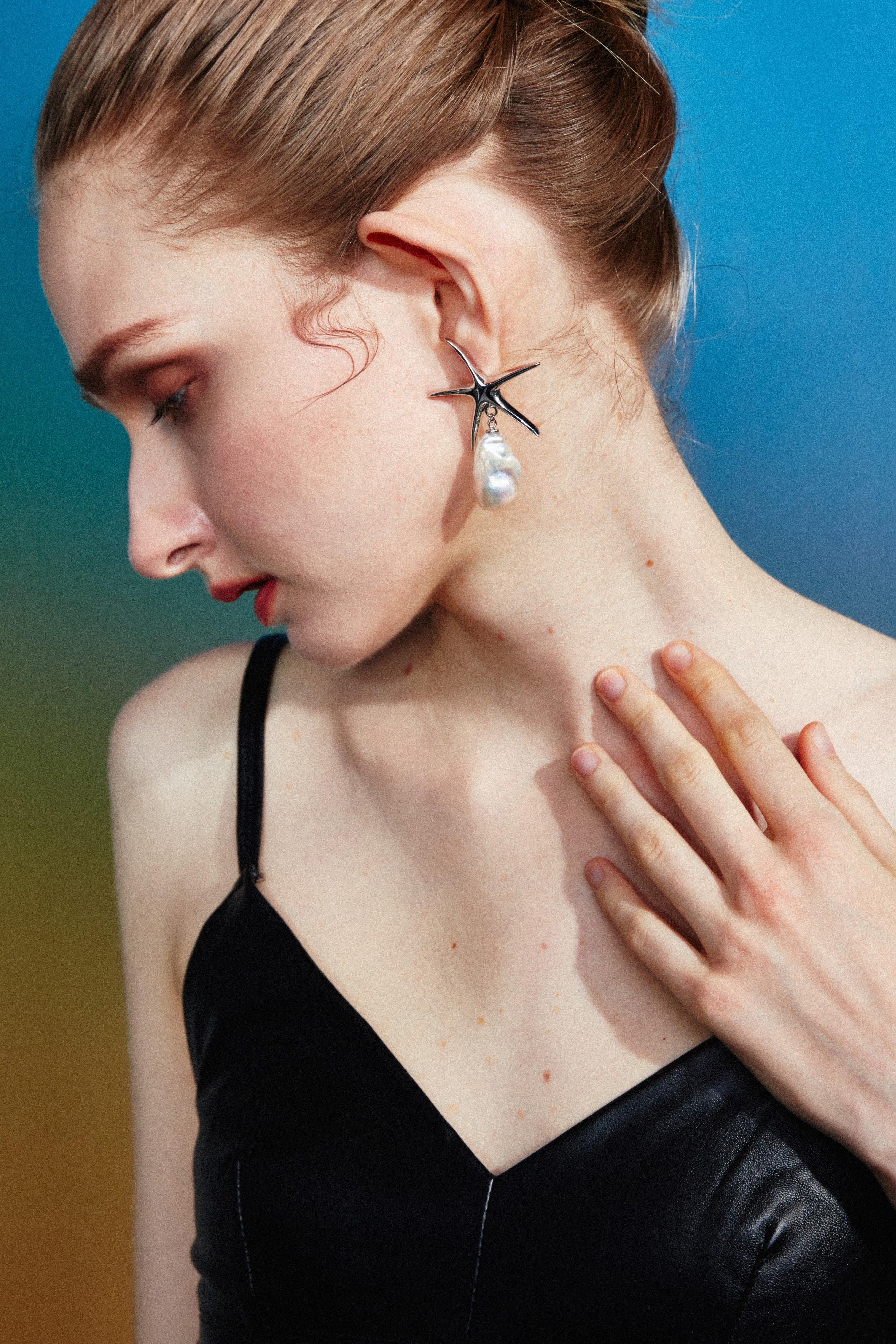 Starfish Nature Baroque Pearl Earring - Uniqvibe