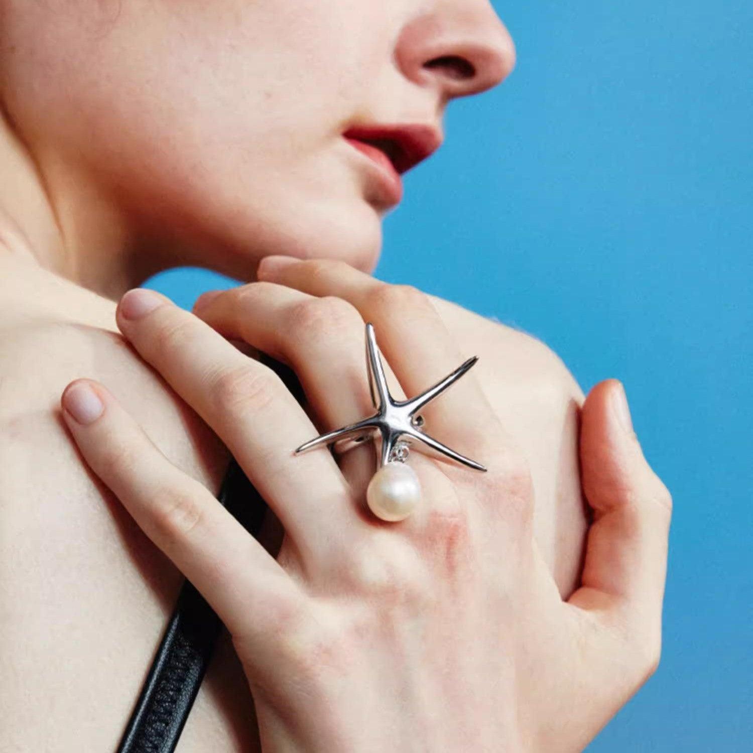 Starfish Nature Baroque Pearl Ring - Uniqvibe
