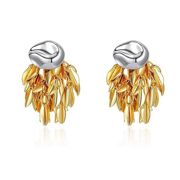 Tassel Leaves Earrings Two Ways to Wear - Uniqvibe