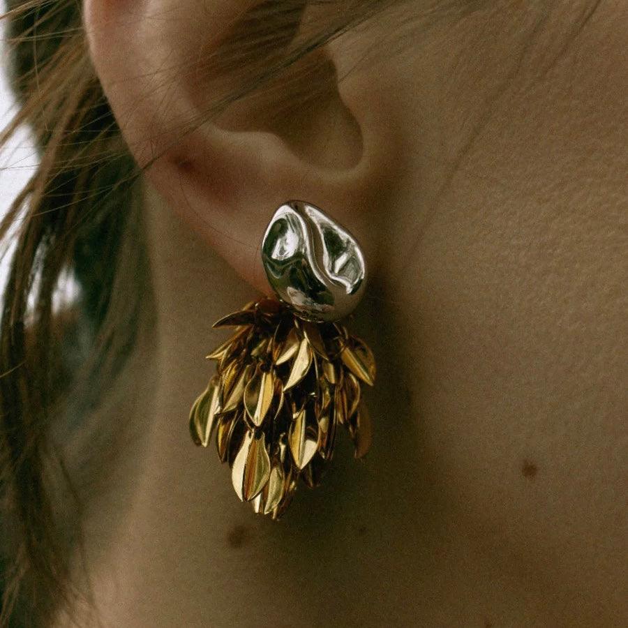 Tassel Leaves Earrings Two Ways to Wear - Uniqvibe