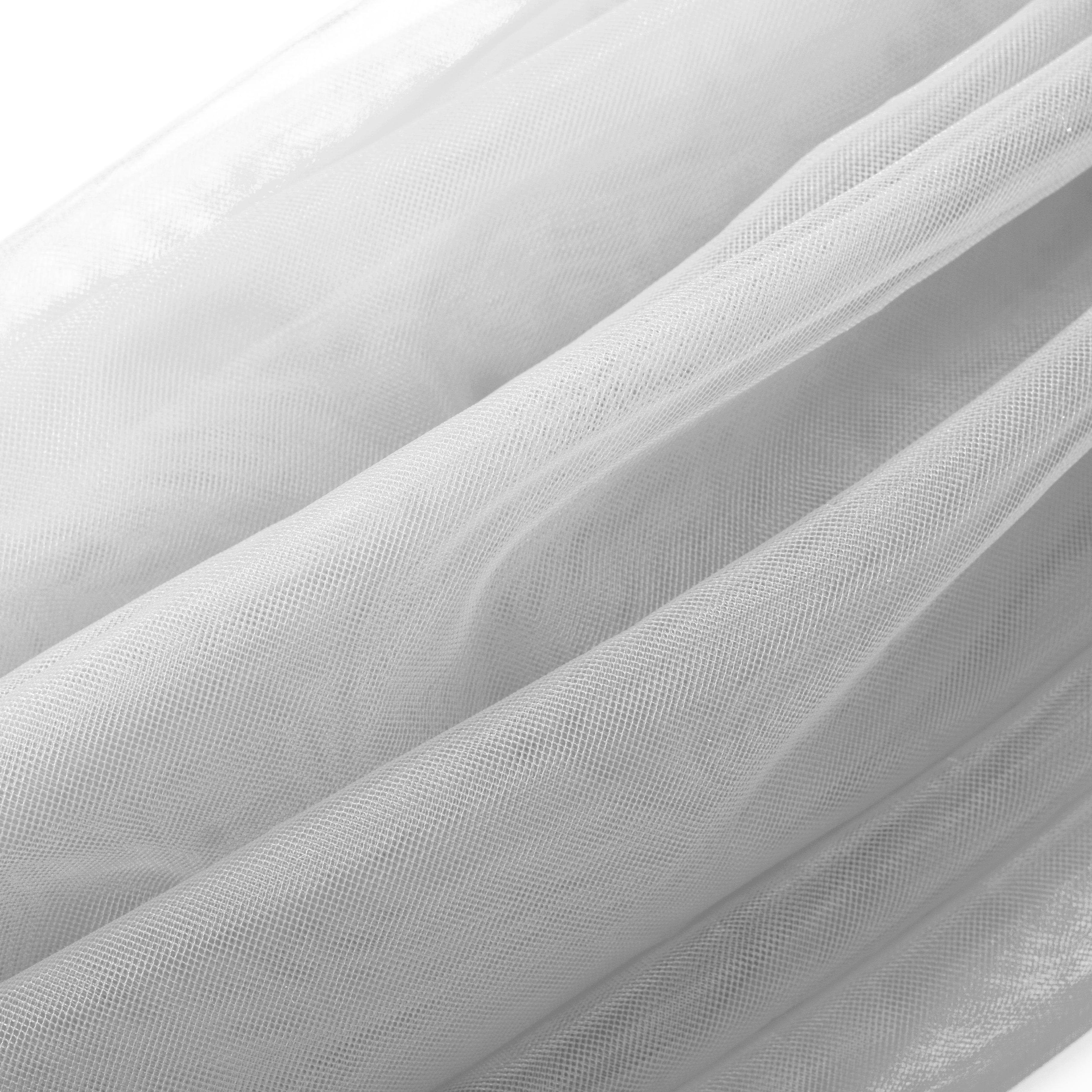 White Stretch Section Double Tulle Puff Sleeves - Uniqvibe