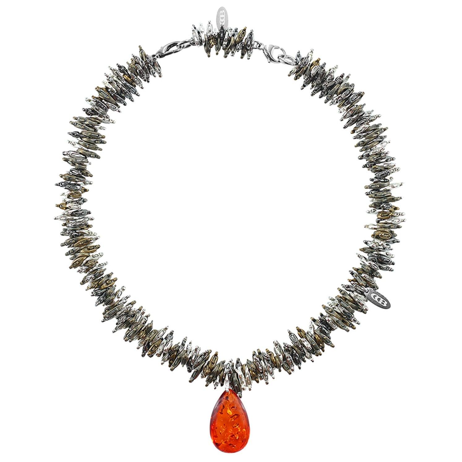 Artificial Amber Pendant Necklace - Uniqvibe
