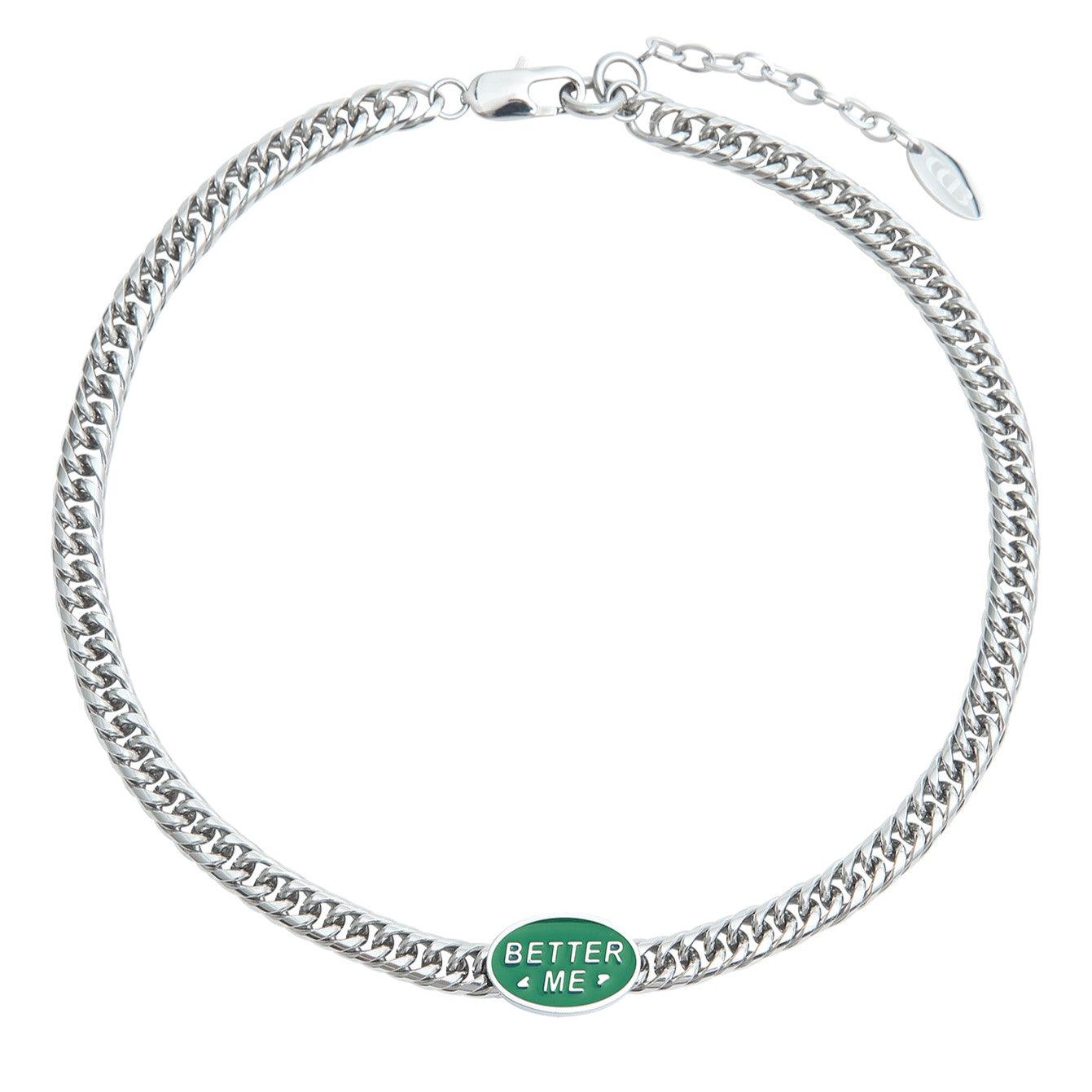 Better Me Enamel Oval Pendant Necklace - Uniqvibe