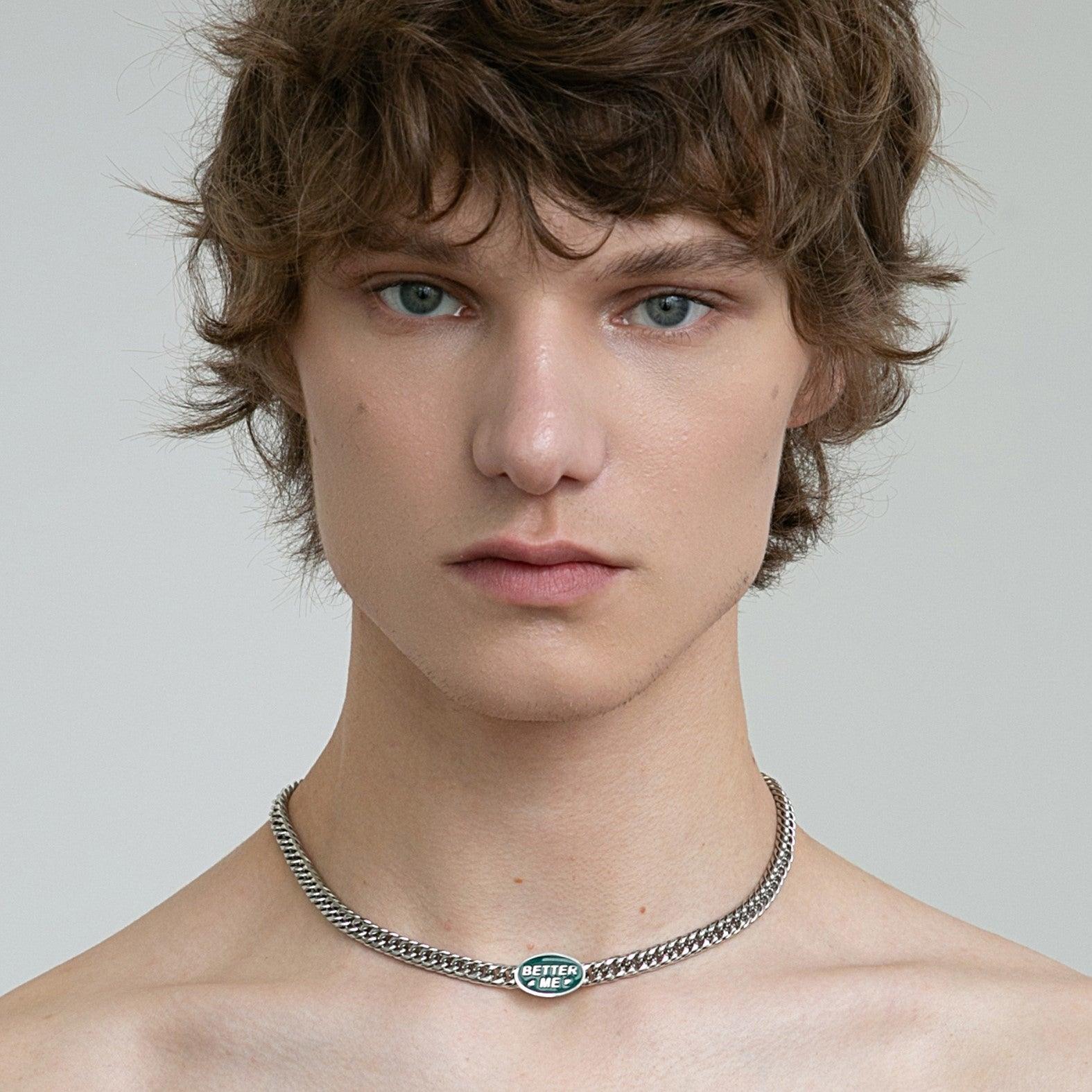 Better Me Enamel Oval Pendant Necklace - Uniqvibe