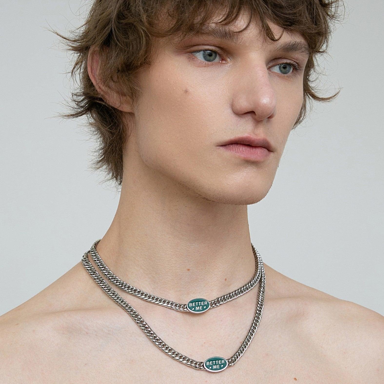 Better Me Enamel Oval Pendant Necklace - Uniqvibe