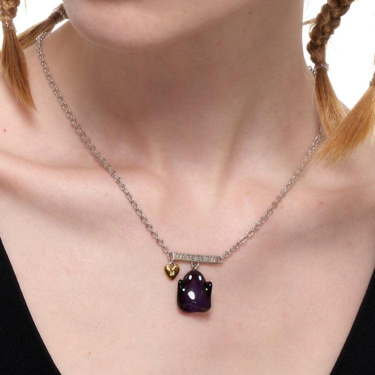 Black Enamel Ghost Necklace - Uniqvibe