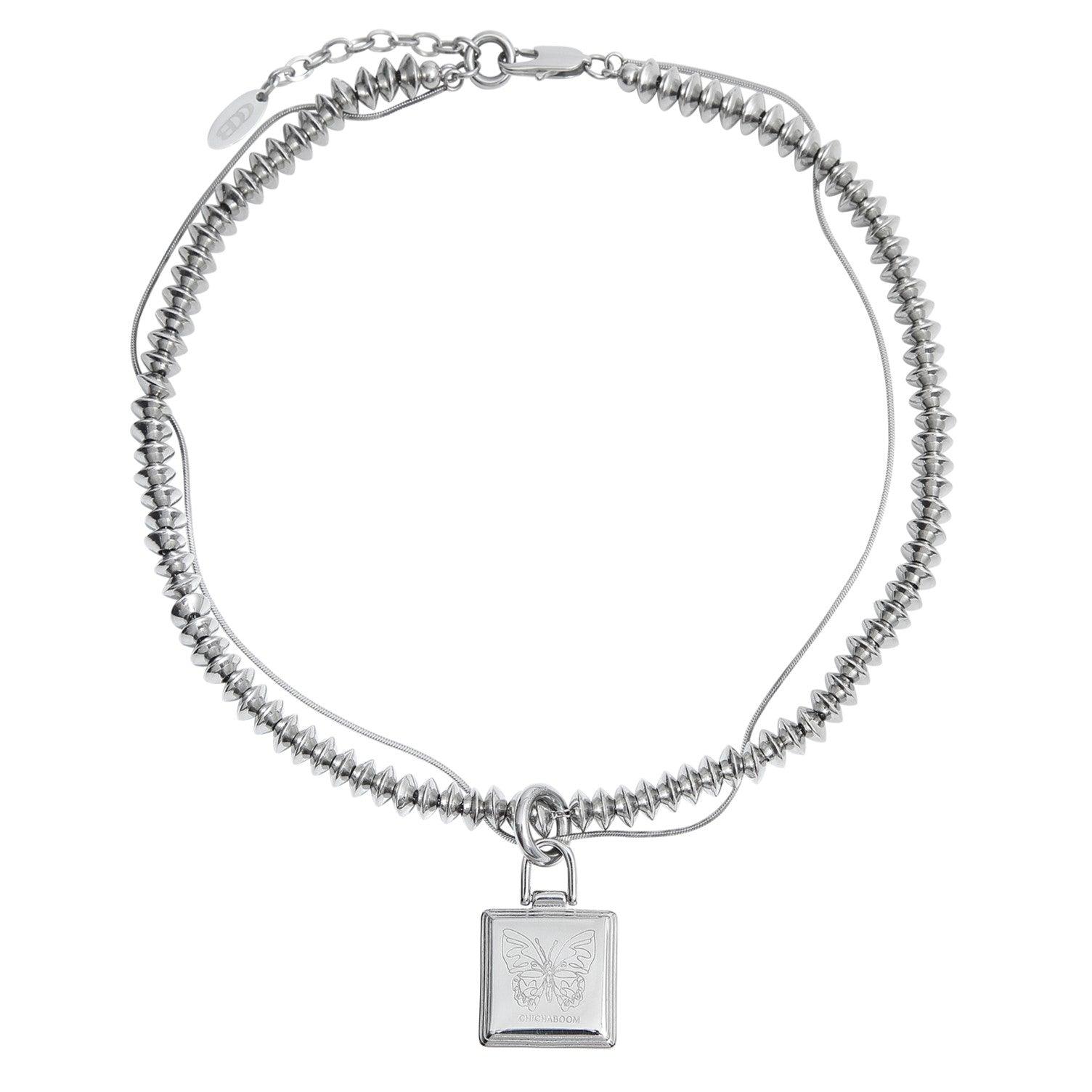 Butterfly Square Pendant Necklace - Uniqvibe