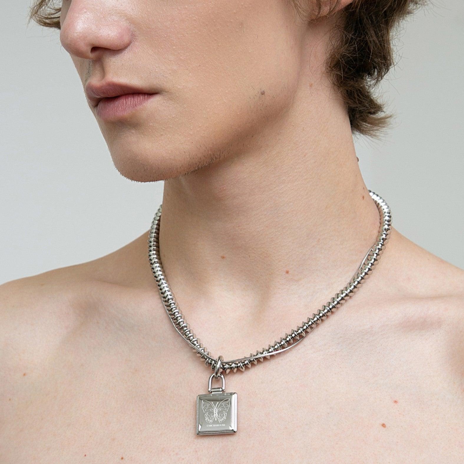 Butterfly Square Pendant Necklace - Uniqvibe