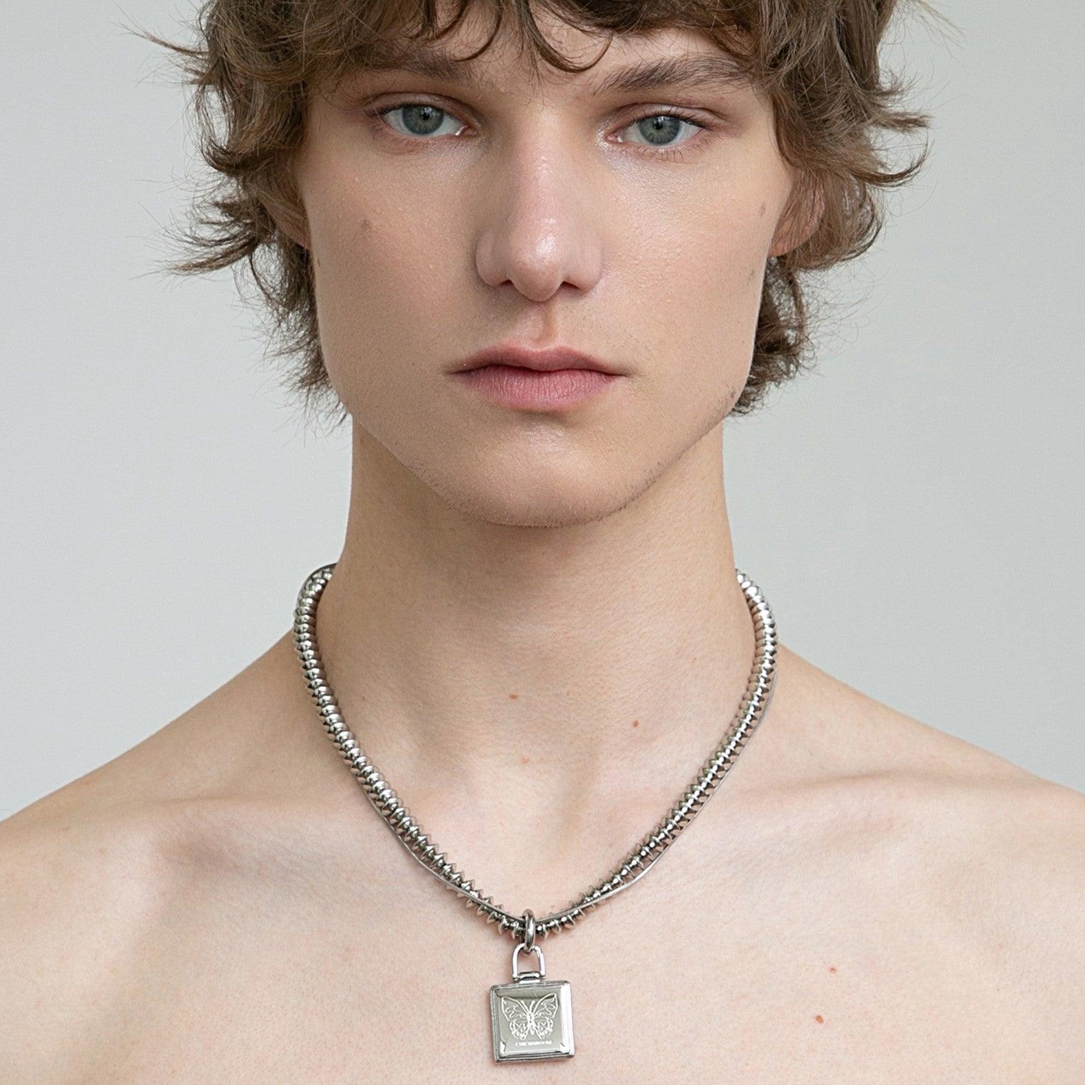 Butterfly Square Pendant Necklace - Uniqvibe