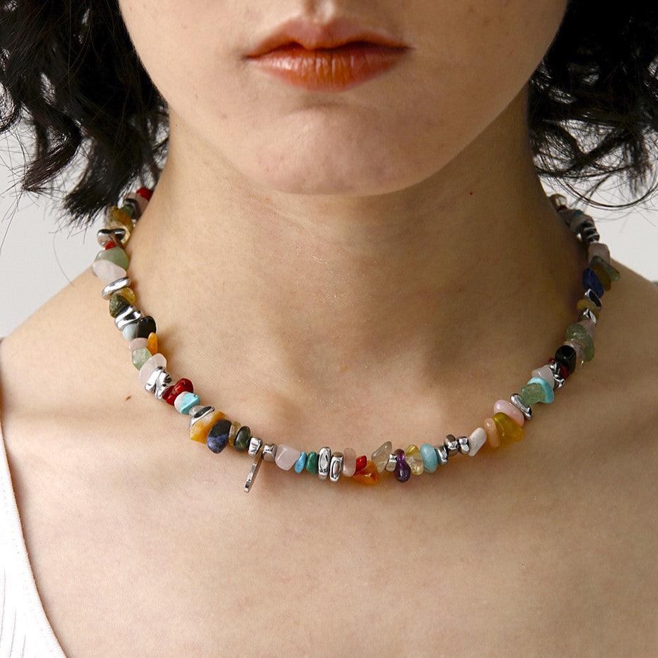 Colorful Natural Stone Necklace - Uniqvibe