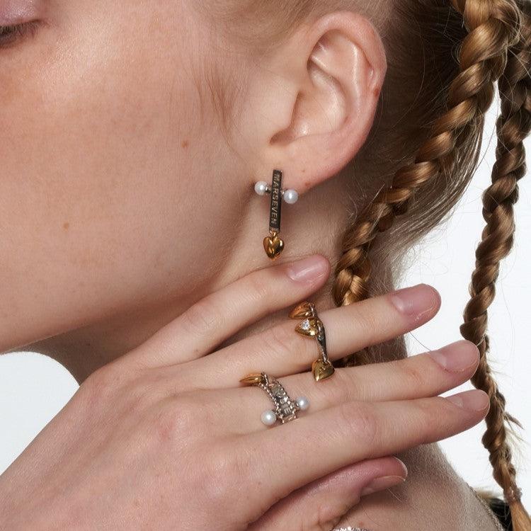 Cross Golden Heart Earrings - Uniqvibe