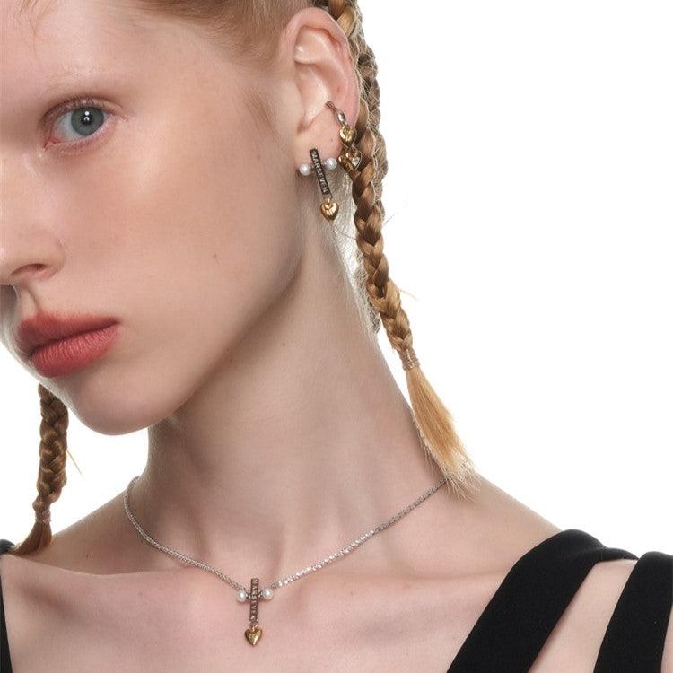 Cross Golden Heart Necklace - Uniqvibe