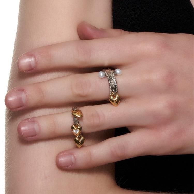 Cross Golden Heart Ring - Uniqvibe