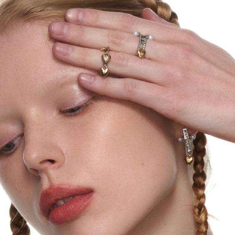 Cross Golden Heart Ring - Uniqvibe