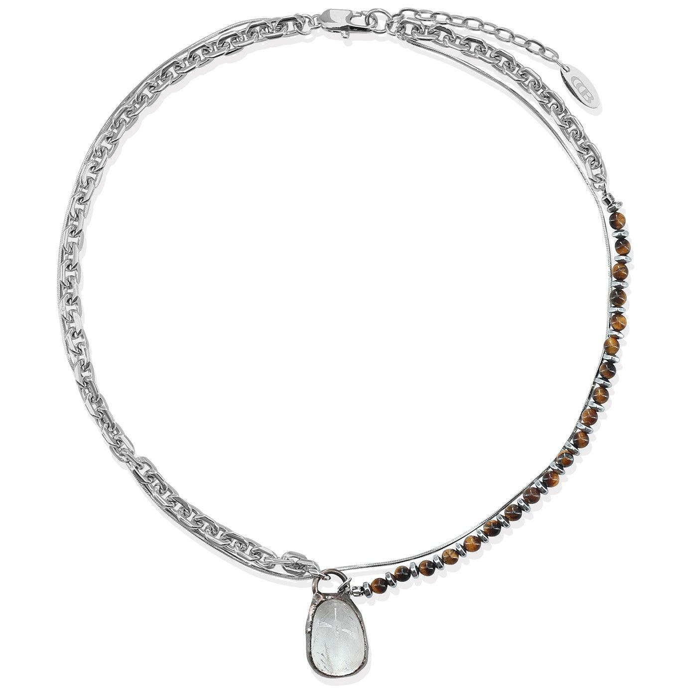 Distressed Crystal Pendant Necklace - Uniqvibe