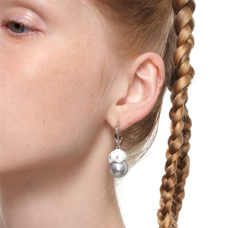 Grey Pearl Ghost Earrings/Ear Cuffs - Uniqvibe