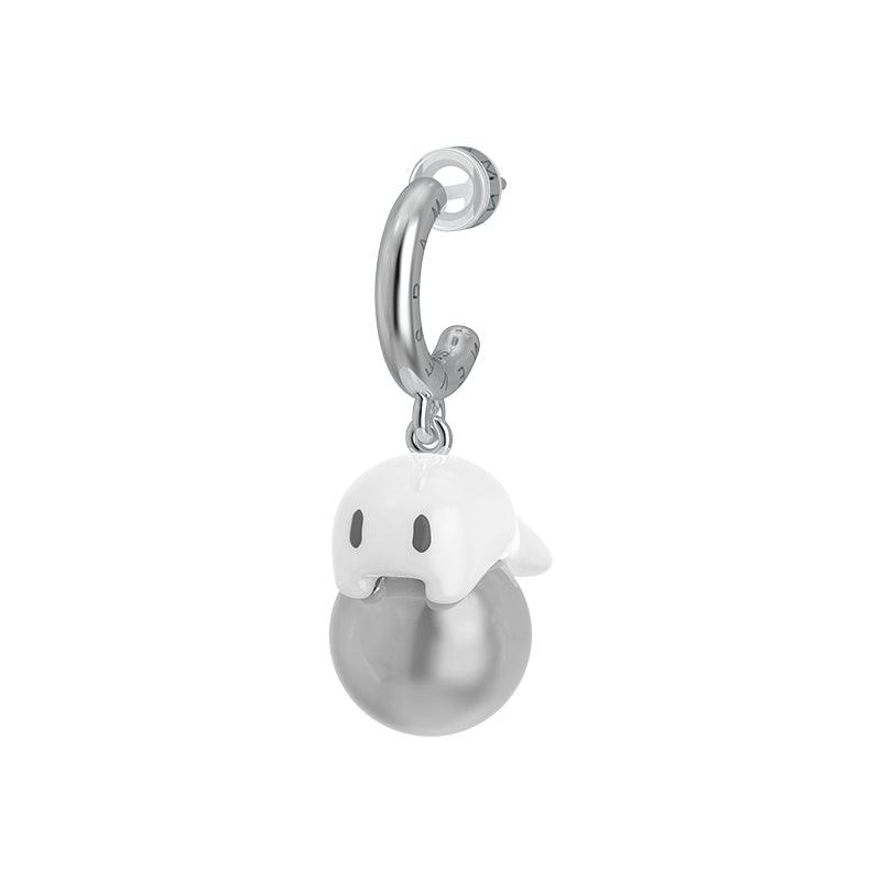 Grey Pearl Ghost Earrings/Ear Cuffs - Uniqvibe
