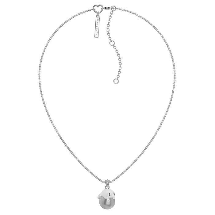 Grey Pearl Ghost Thin Necklace - Uniqvibe