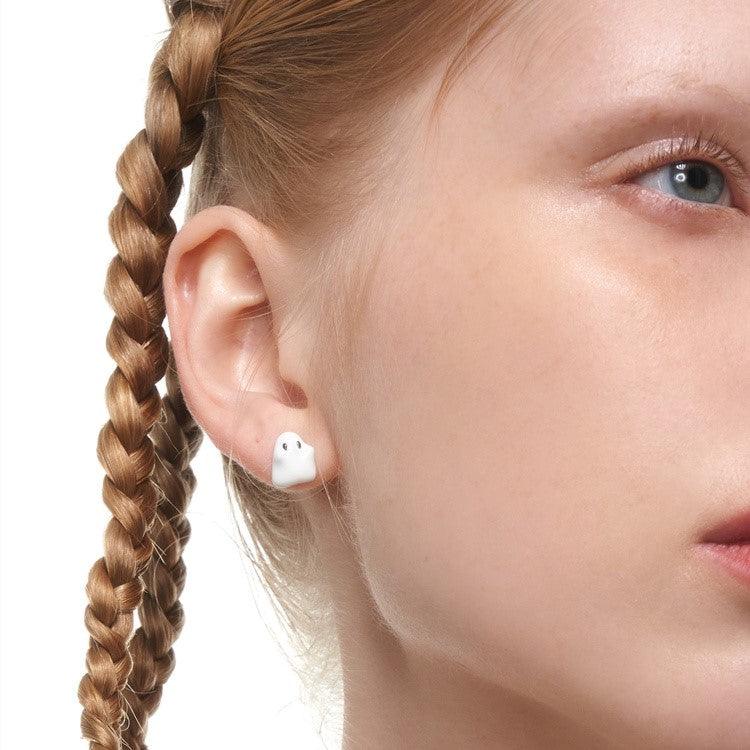 MINI Ghost Enamel Earrings/Ear Cuffs - Uniqvibe