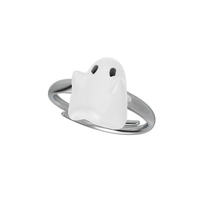 MINI Ghost Enamel Open Adjustable Ring - Uniqvibe