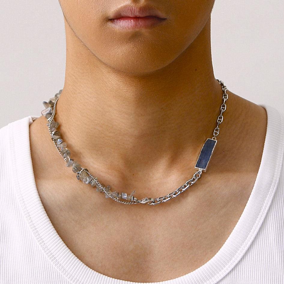 Moonstone and Kyanite Necklace - Uniqvibe