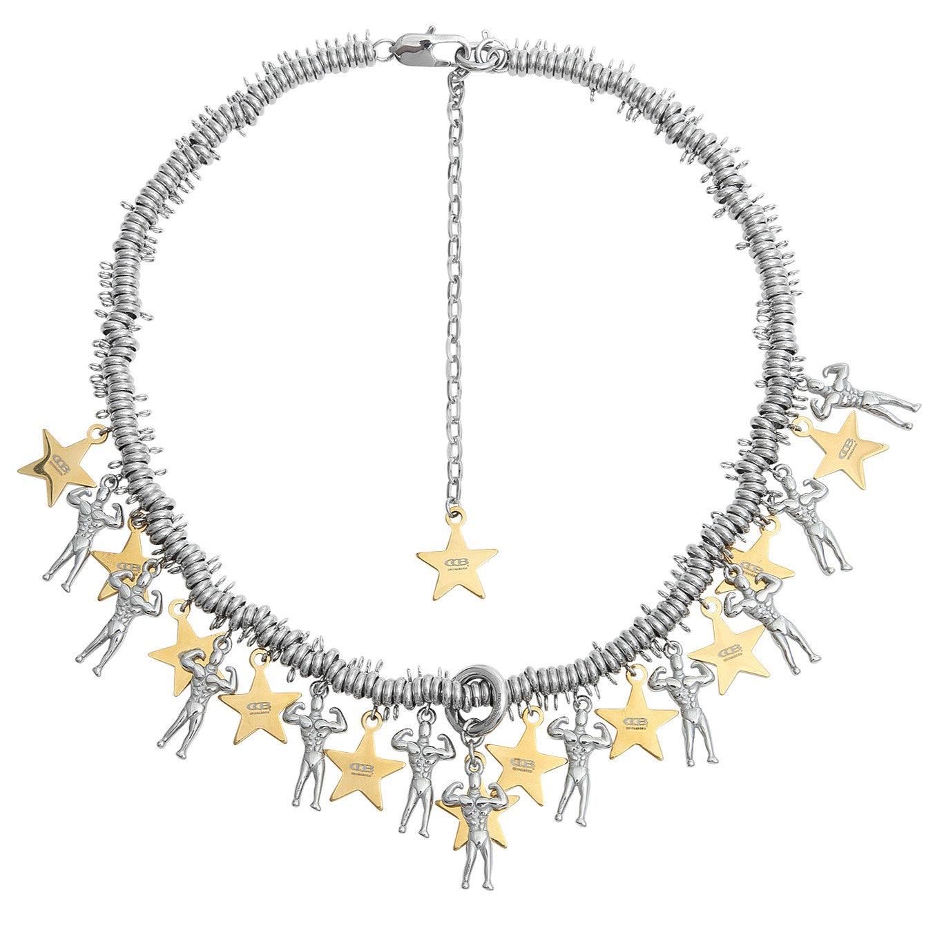 Muscle Men Star Pendant Complex Necklace - Uniqvibe