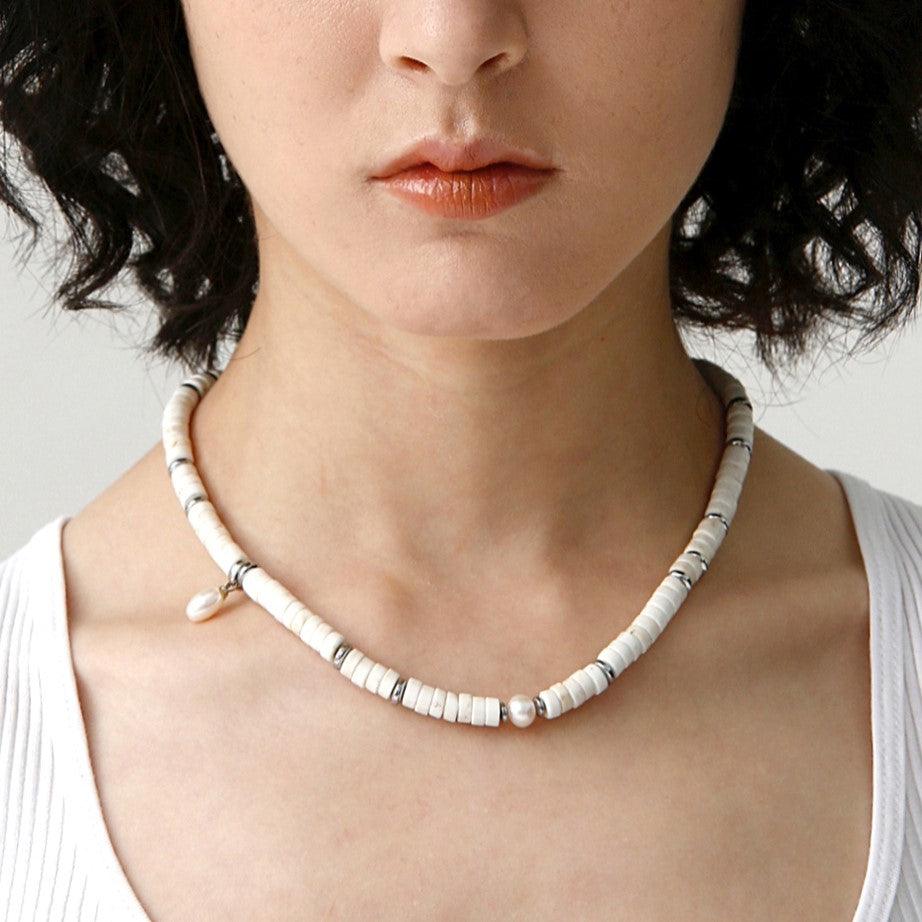 Natural White Turquoise Necklace - Uniqvibe