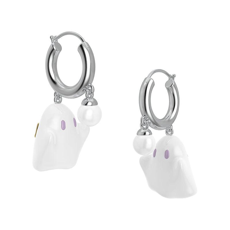 Pearl Enamel Ghost Earrings/Ear cuffs - Uniqvibe