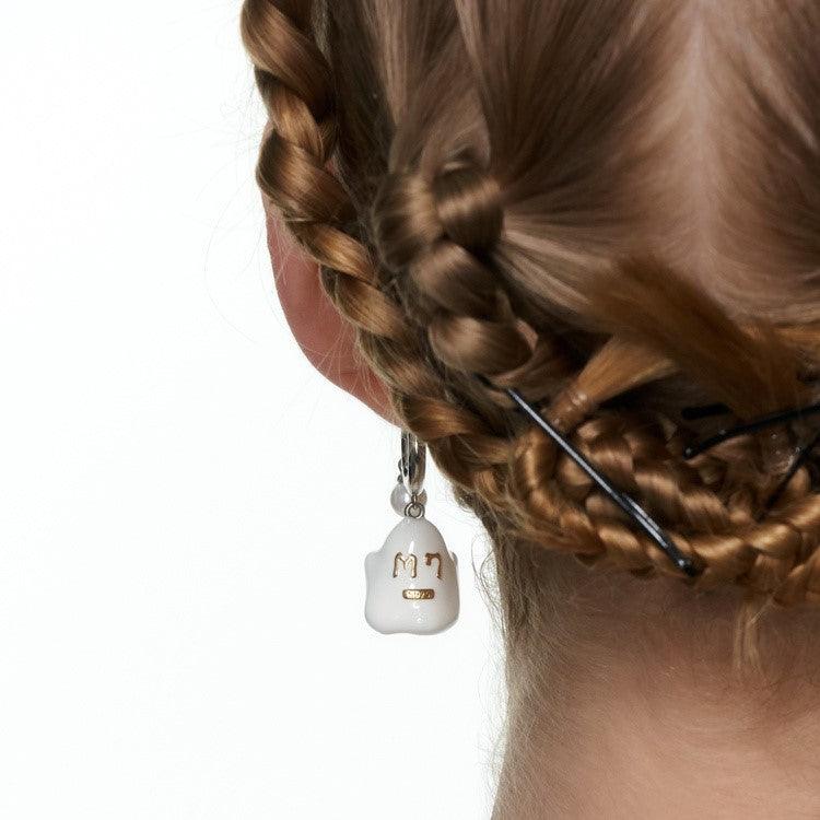 Pearl Enamel Ghost Earrings/Ear cuffs - Uniqvibe