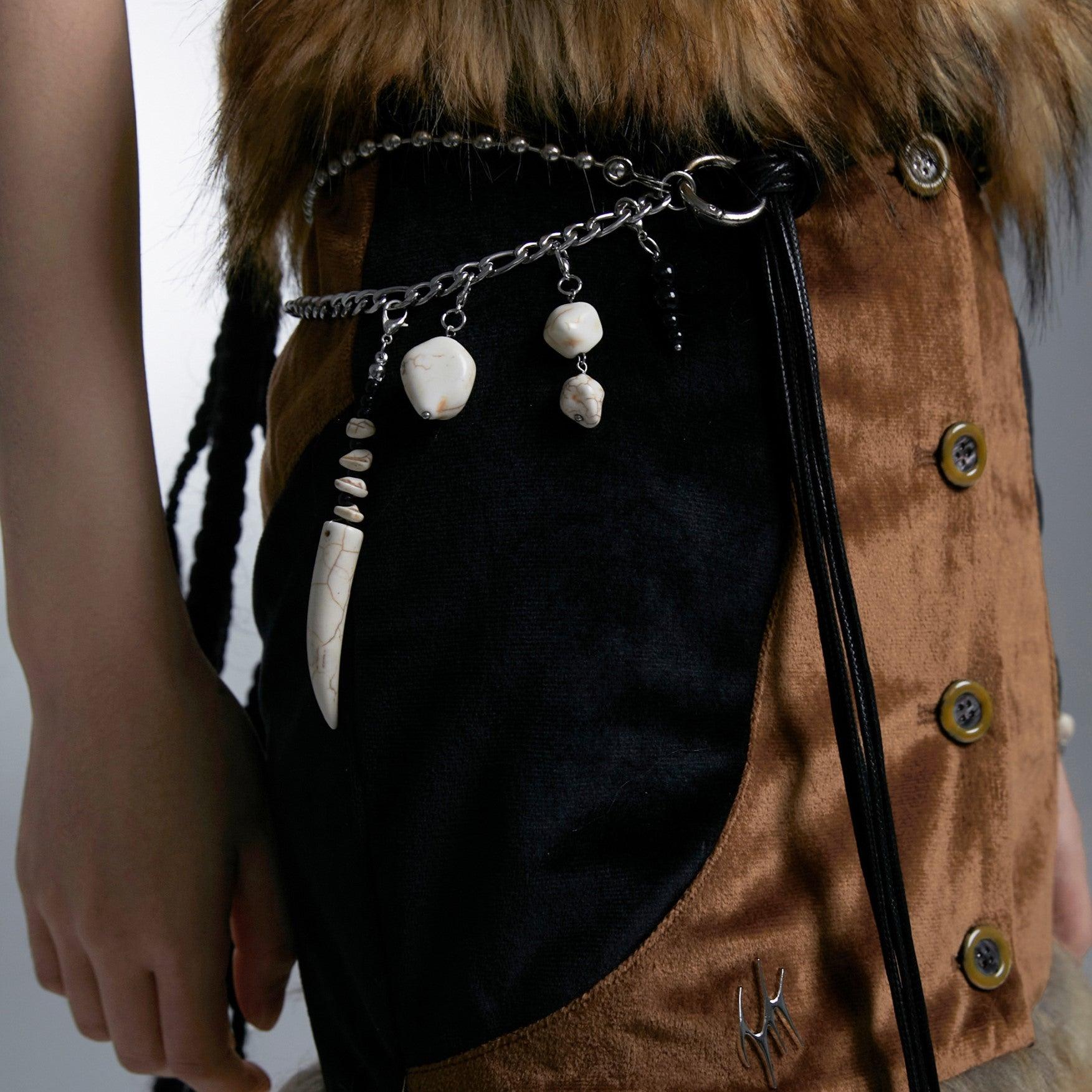 Removable Pendant Skeleton Long Tooth Waist Chain / Belt - Uniqvibe